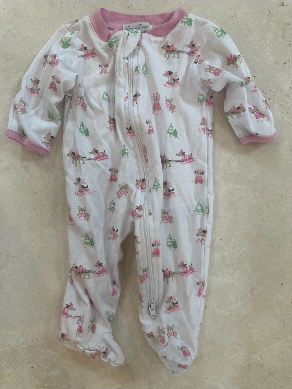 Kissy Kissy winter pup Footie. Perfect for winter newborn!